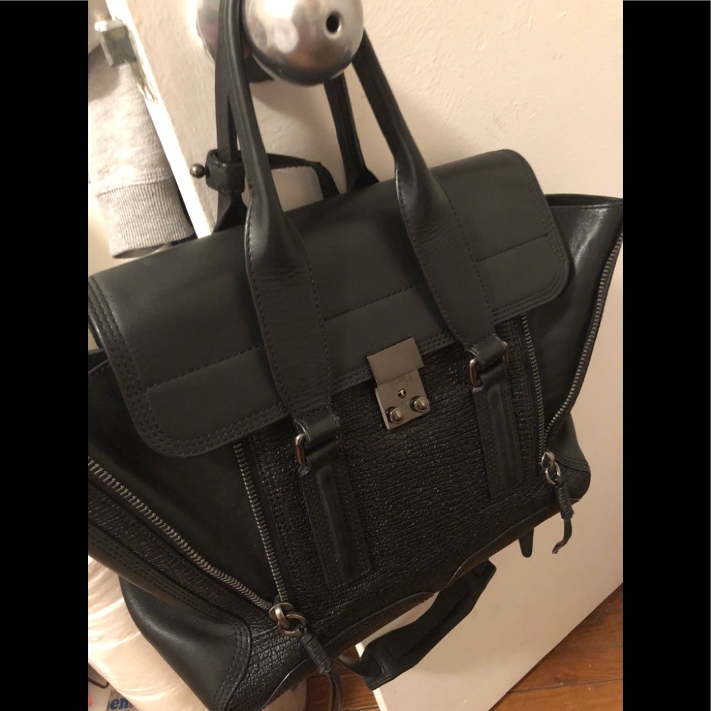 3.1 PHILLIP LIM Black Leather Pashli Satchel Bag